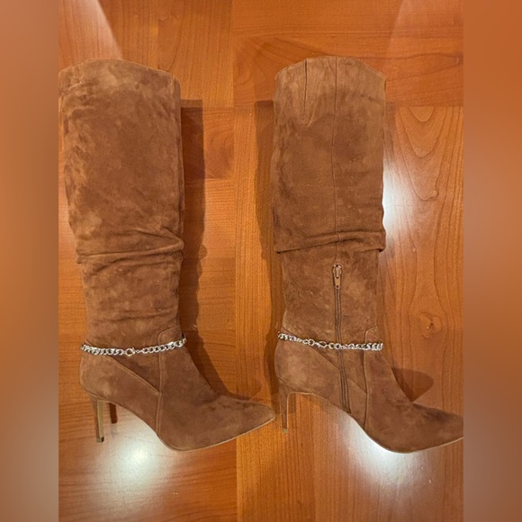 WHBM Whisky Colored Alivia Chain Slouchy Knee-High Boot, size 8.5 - Picture 7 of 16